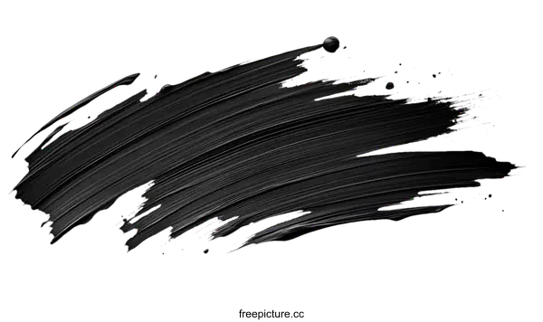 [Transparent Background PNG]Black Paint Stroke Texture Illustration