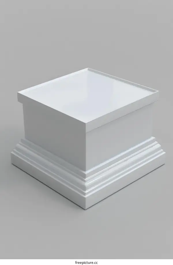 White Square Pedestal Mockup for Product Display