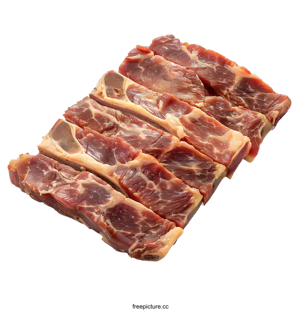 [Transparent Background PNG]Beef short ribs on a white background