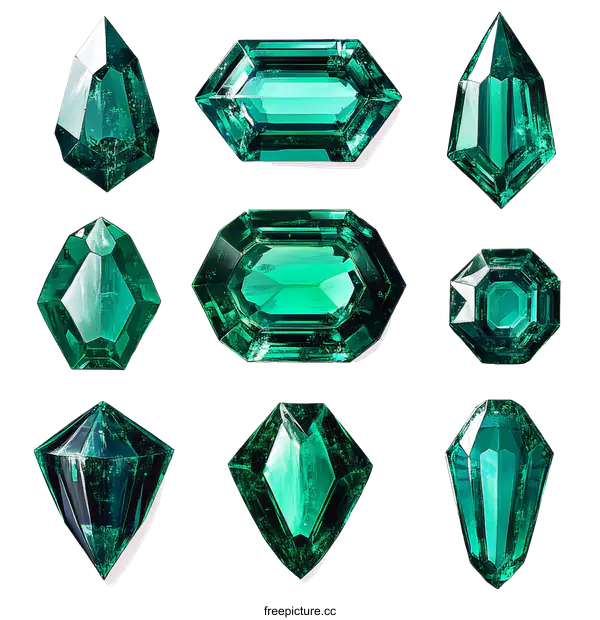 [Transparent Background PNG]Emerald Gems Variety Collection