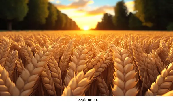 Golden Wheat Field at Sunset