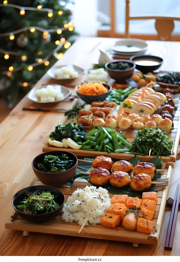 Japanese New Year Food Table Setting