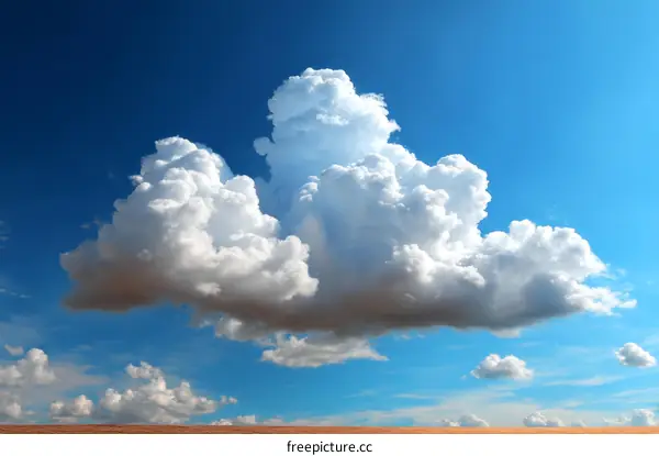 Beautiful Summer Sky with Fluffy Clouds