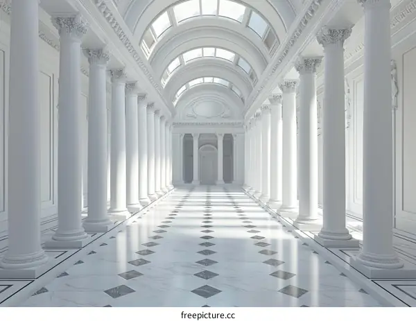 Elegant White Columns Grand Hallway