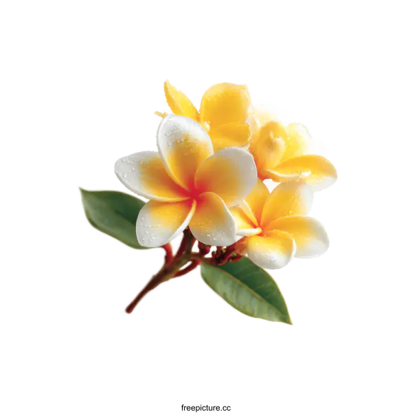 [Transparent Background PNG]Beautiful Plumeria Flowers Close Up