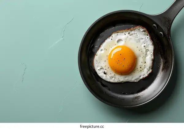Fried egg in a frying pan