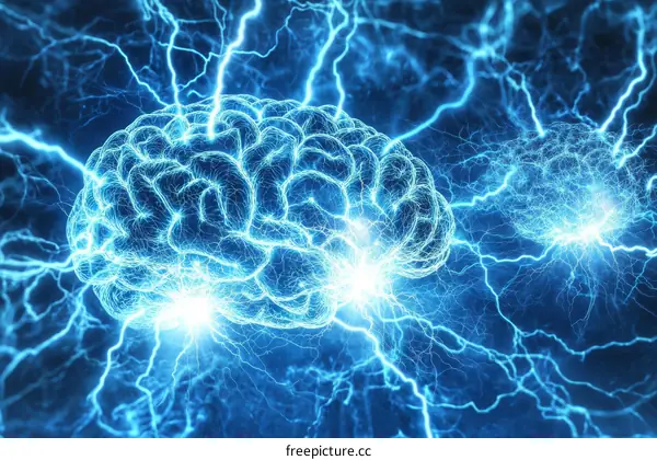 Human Brain Electrical Activity Illustration