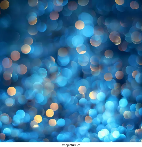 Blue and yellow blurred Christmas lights background
