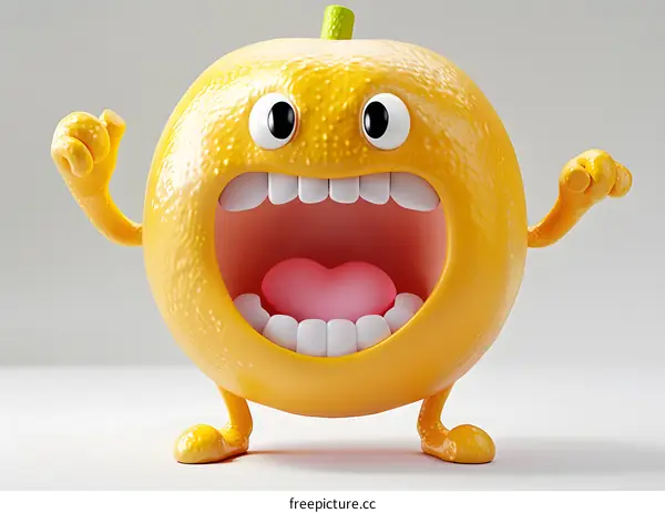 A screaming orange cartoon character
