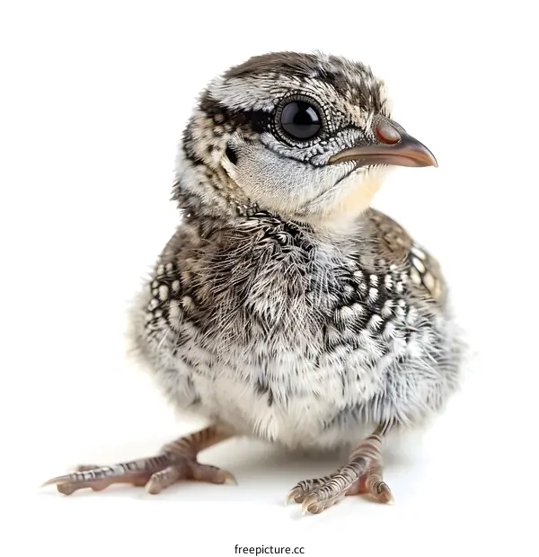 A cute baby bird with big eyes