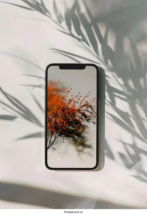 Phone with a tree in the background