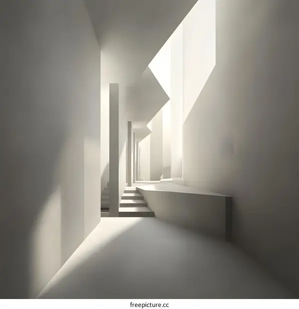 White Modern Architecture Design Interior Hallway