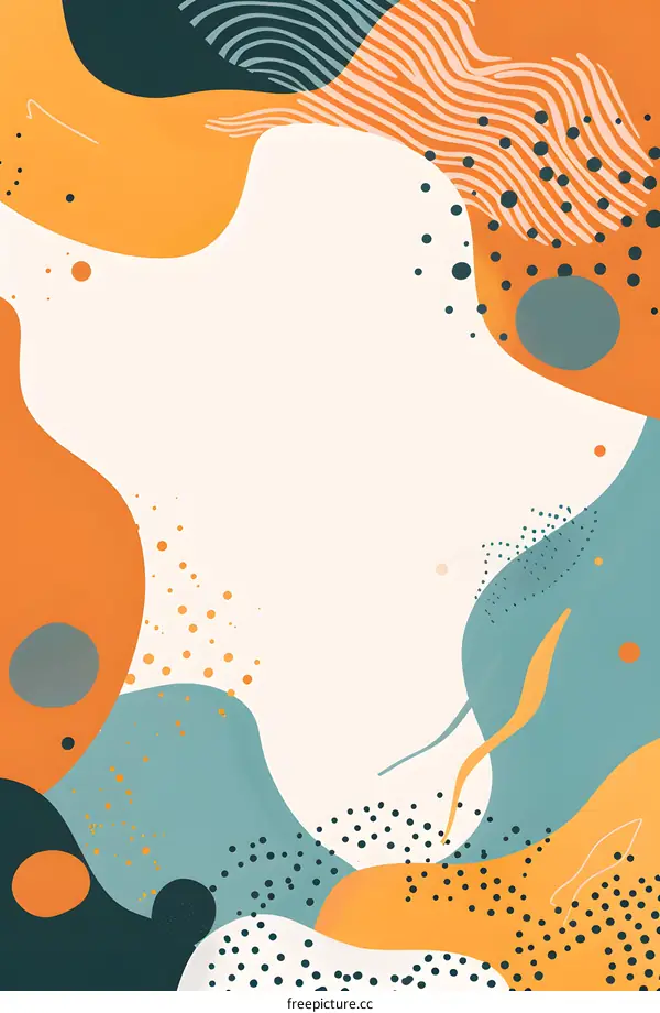 Abstract Background with Orange, Blue and Green Shapes