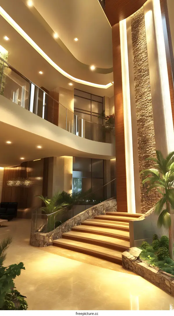 Luxury Modern Interior Design of a Building Lobby