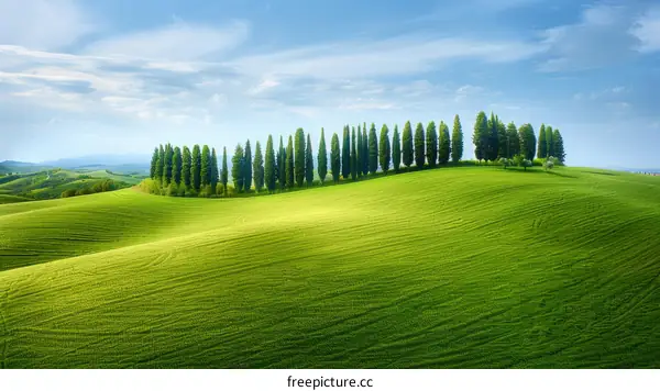 Green rolling hills of Tuscany, Italy