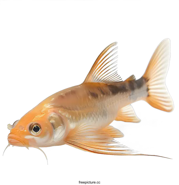 [Transparent Background PNG]Golden Fish on White Background