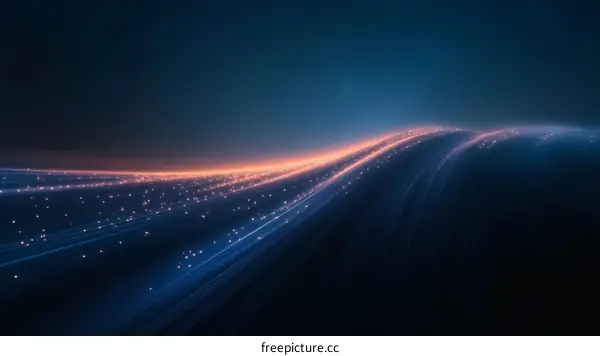 Abstract Digital Light Trails Landscape