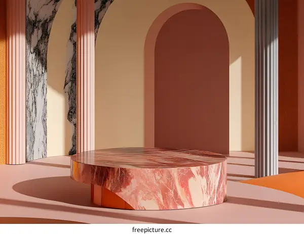 Marble Platform  Abstract Archway Background