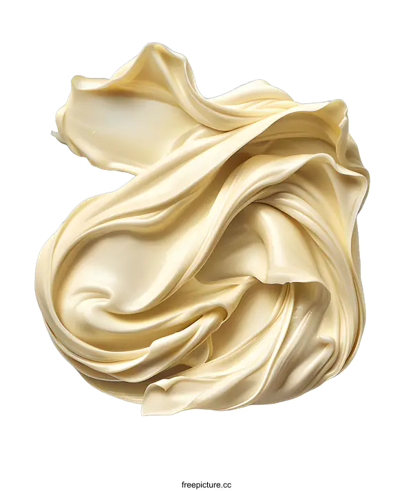 [Transparent Background PNG]Swirls of White Chocolate on White Background