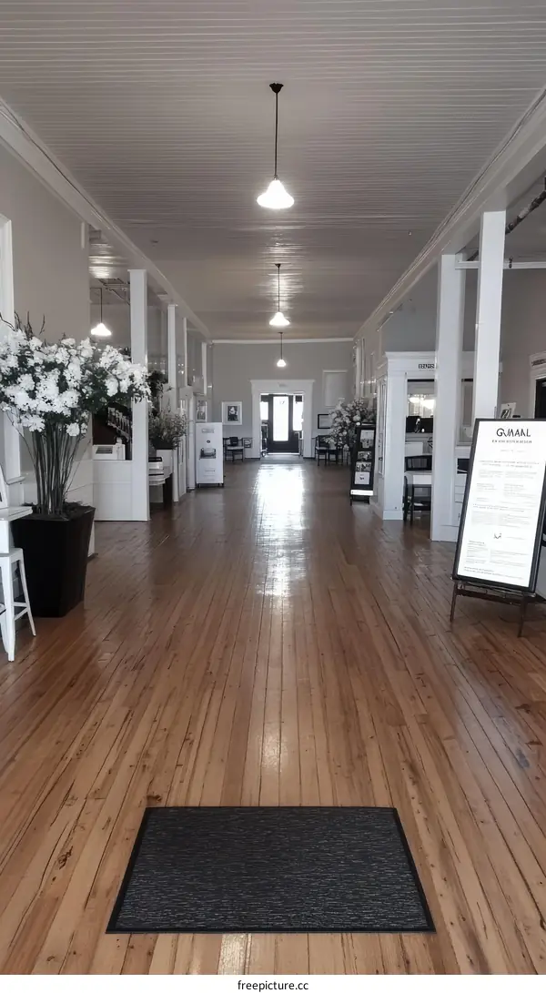 Empty Long Corridor in a Historic Building