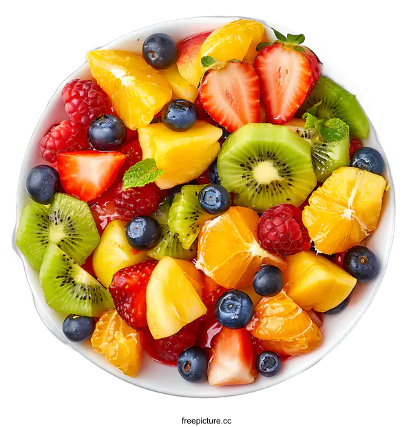 [Transparent Background PNG]Delicious fresh fruit salad in a bowl