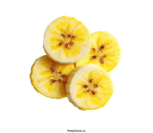 [Transparent Background PNG]Fresh Sliced Bananas on White Background