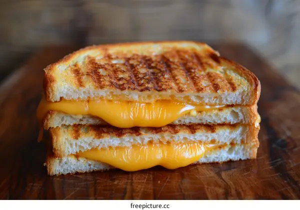 A mouthwatering grilled cheese sandwich with melted cheese oozing out