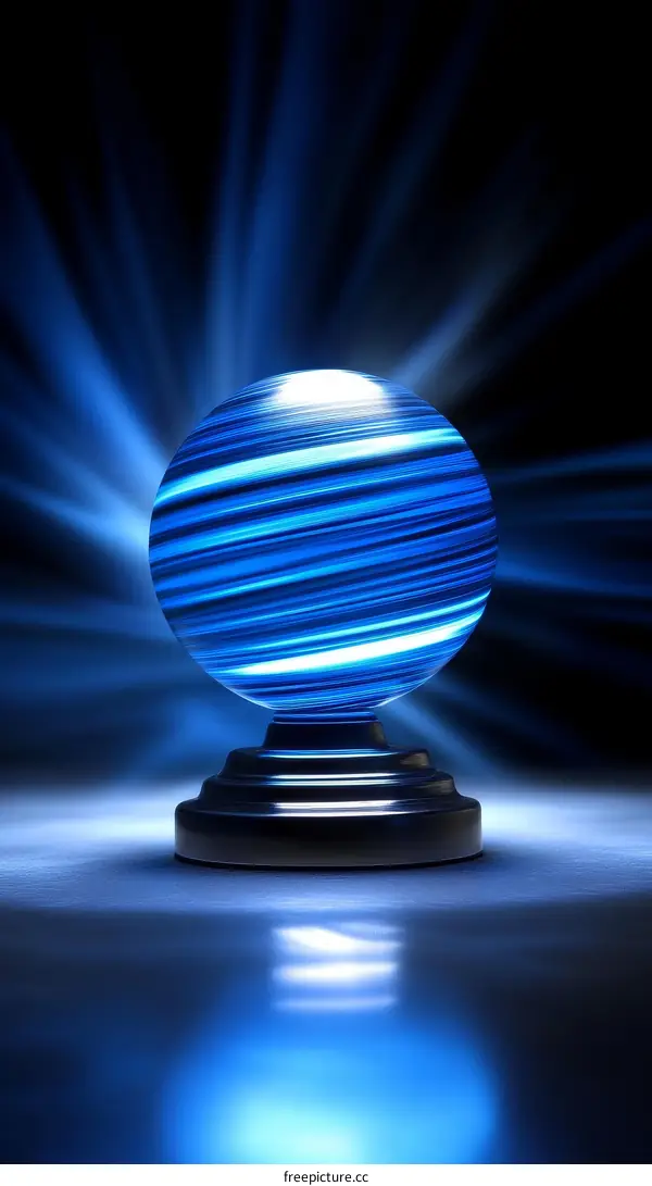 Glowing Blue Orb on a Pedestal