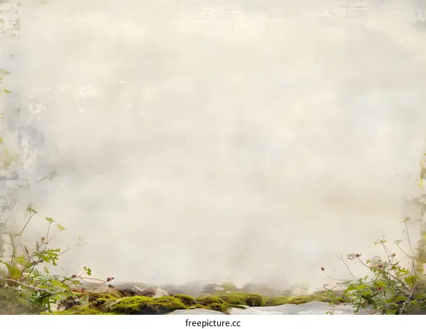 Vintage Background with Moss and Flowers