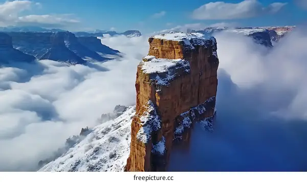 Grand Canyon Winter Wonderland Aerial View