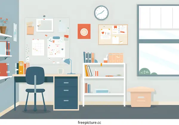 Modern Minimalist Home Office Illustration