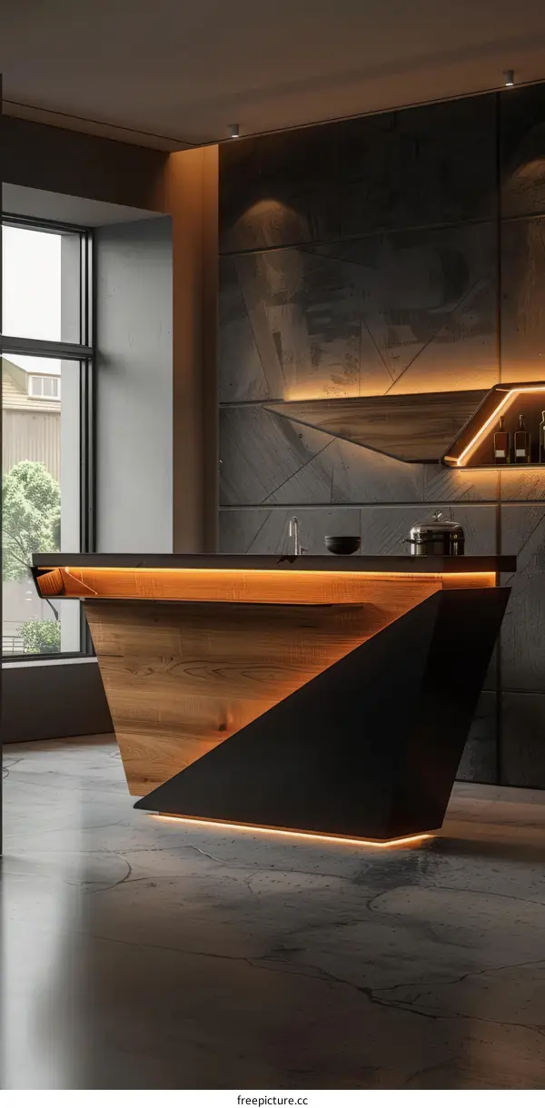 Modern Black Kitchen Bar Counter