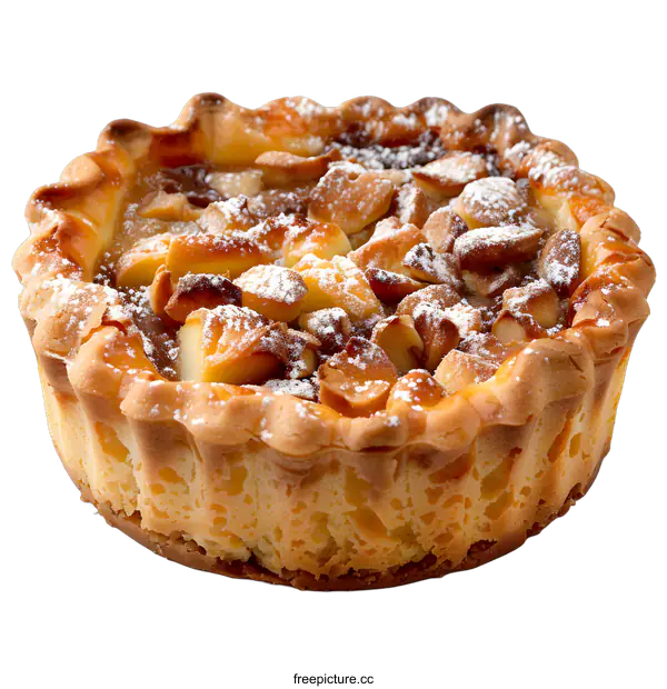 [Transparent Background PNG]Homemade apple pie with powdered sugar