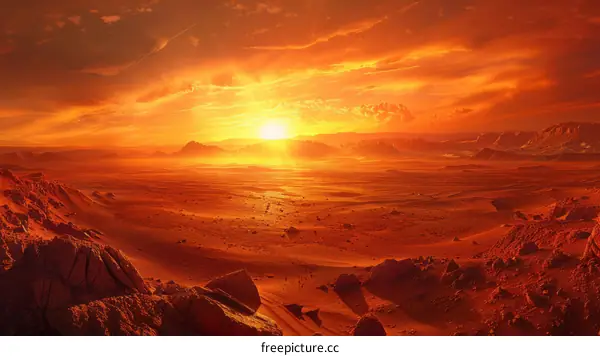 Mars Desert Sunset
