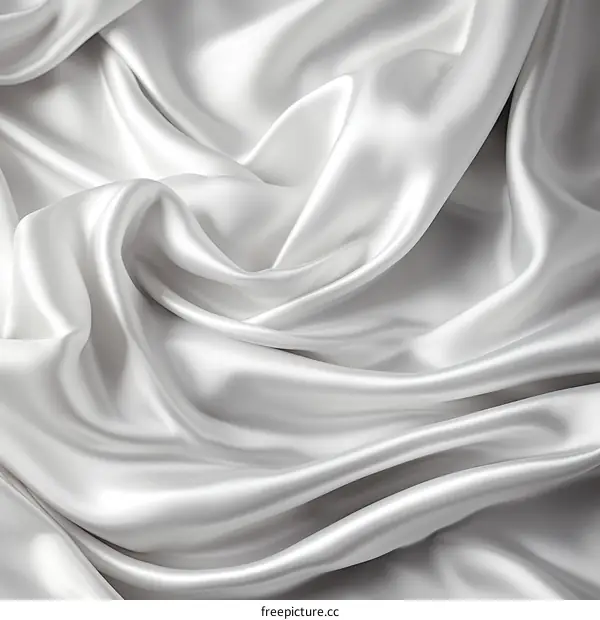 White silk fabric with soft waves