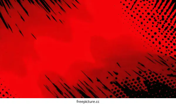 Abstract Red Background with Black Design Elements