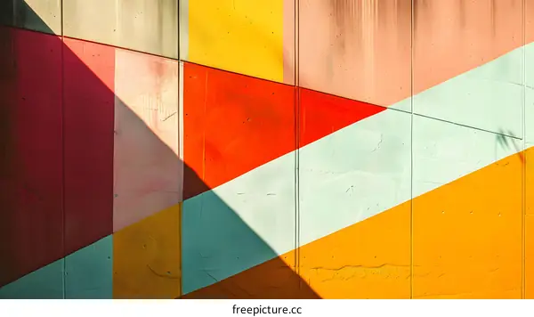 Colorful Geometric Wall Design Abstract Background