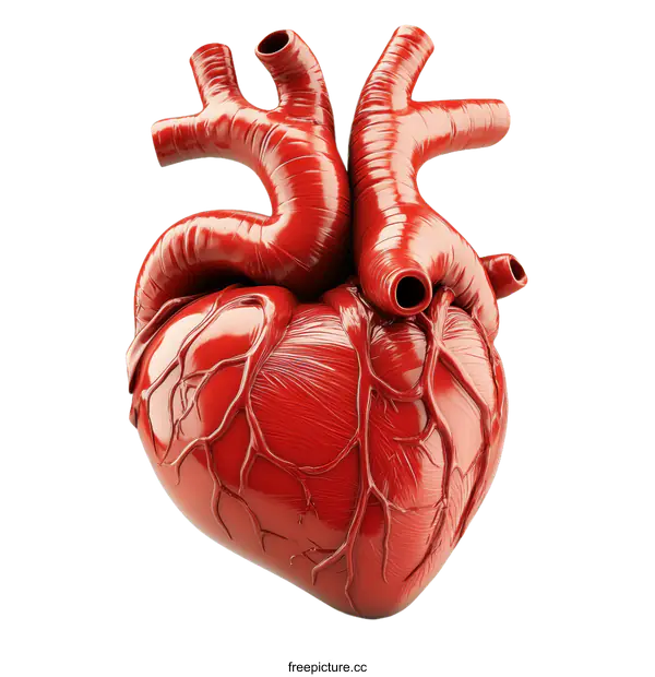 [Transparent Background PNG]Detailed Human Heart Anatomy Illustration