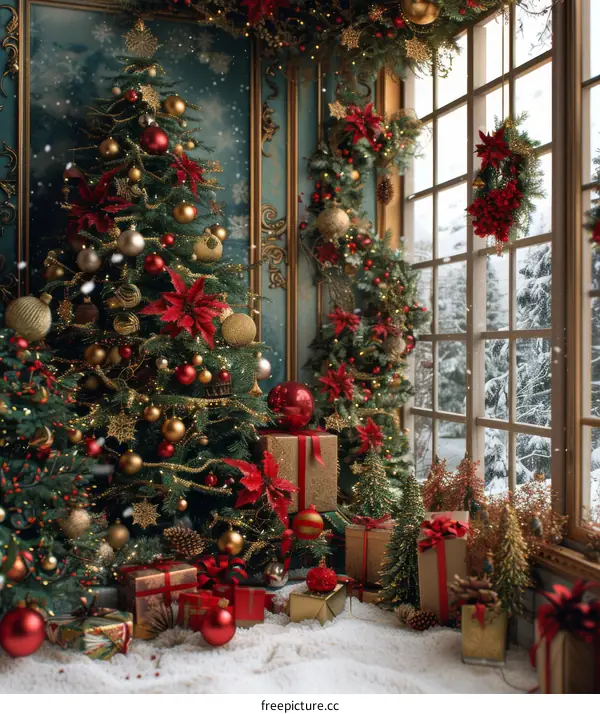 Christmas Room Decoration with Festive Christmas Decor