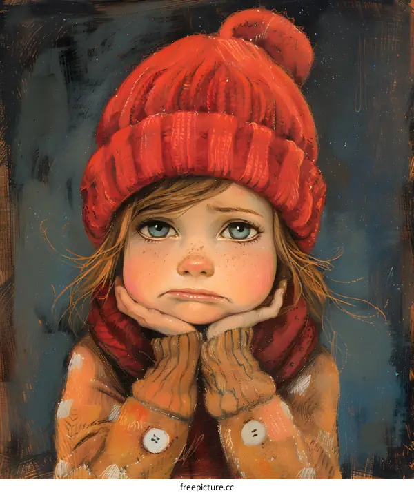 Little girl in red hat