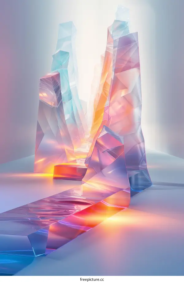 Mystical Crystal Caverns Glowing in the Darkness