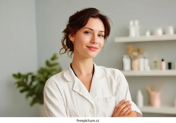 Friendly Spa Staff Portrait in a Light and Bright Environment
