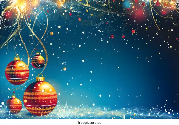 Christmas Ornament With Blue Background