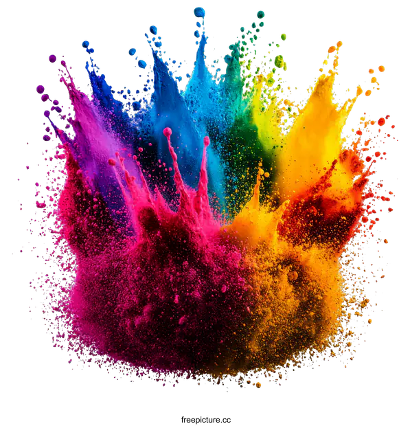 [Transparent Background PNG]Colorful Powder Explosion Abstract