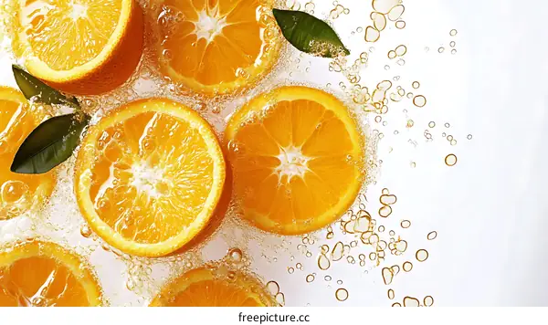 Orange Slices in Sparkling Water