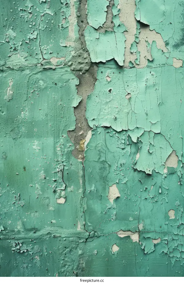 Weathered Green Painted Concrete Wall Texture