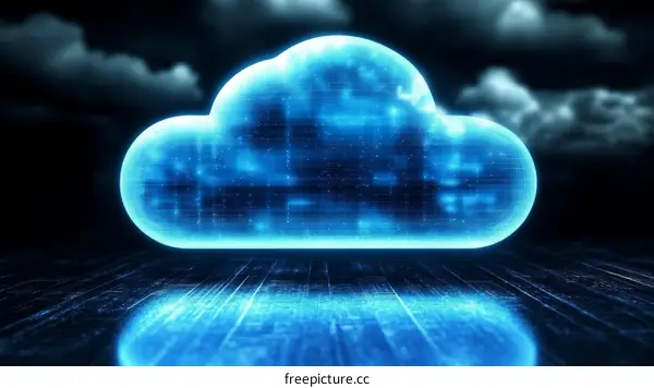 Futuristic Cloud Computing Illustration