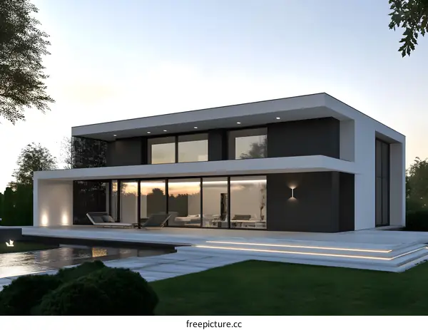 Modern House with Pool and Garden