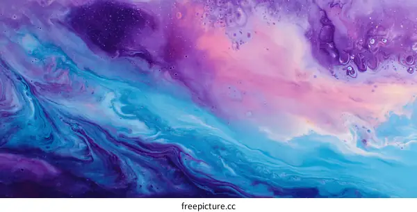 Abstract Liquid Galaxy of Purple and Blue Hues
