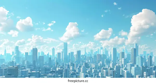 Modern City Skyline on a Sunny Day